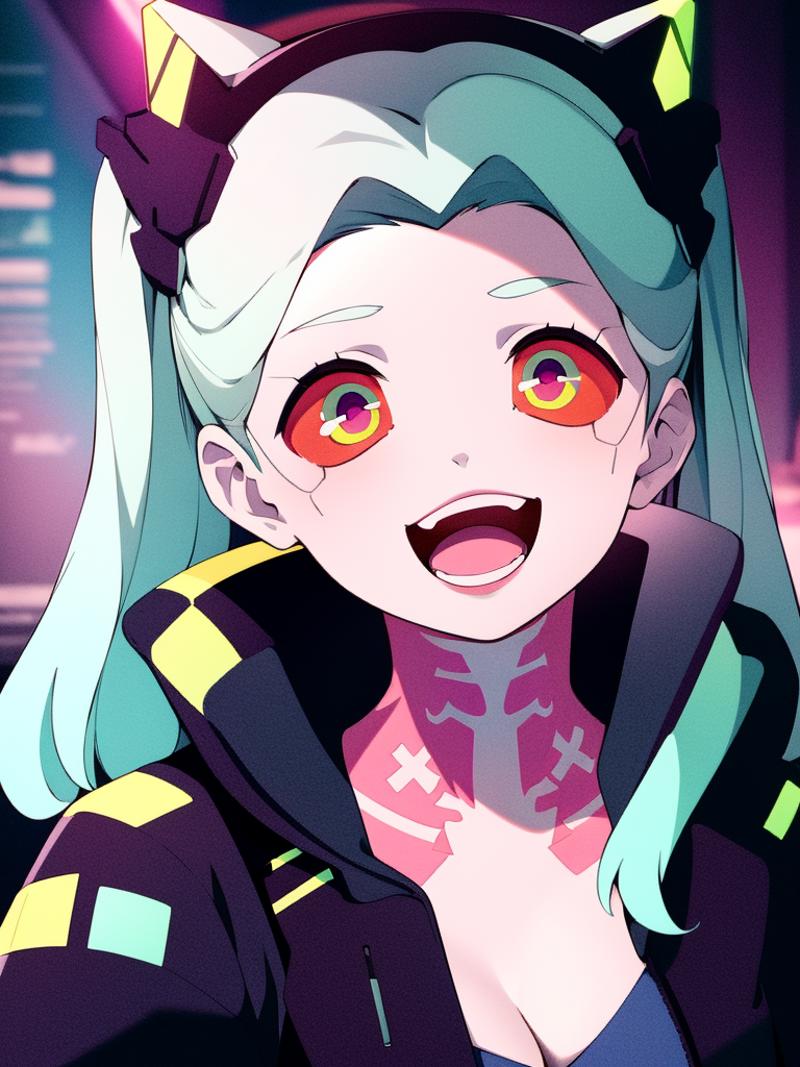 01120-2132437375-cyberpunk rebecca open_mouth solo pink neck tattoo eye smile black jacket close-up face 1girl   teal hair colour _lo.png